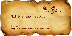 Miklóssy Zsolt névjegykártya