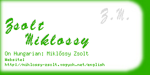 zsolt miklossy business card